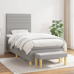 Box spring postel s matrací světle šedá 80 x 200 cm textil 3137189