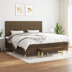 Box spring postel s matrací tmavě hnědá 200x200 cm textil 3137184