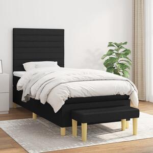 Box spring postel s matrací černá 80 x 200 cm textil 3137191