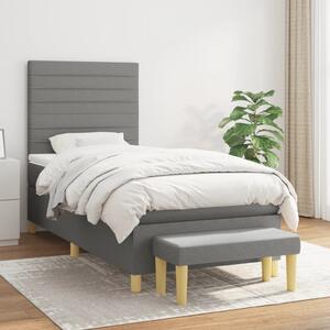 Box spring postel s matrací tmavě šedá 90x190 cm textil 3137198