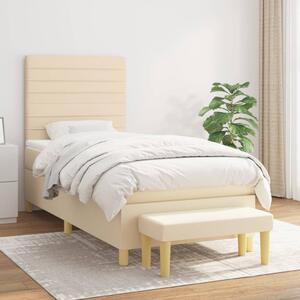 Box spring postel s matrací krémová 90x190 cm textil 3137202