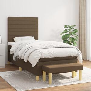 Box spring postel s matrací tmavě hnědá 90x190 cm textil 3137200