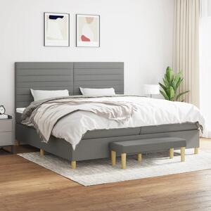 Box spring postel s matrací tmavě šedá 200x200 cm textil 3137262