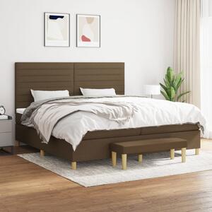 Box spring postel s matrací tmavě hnědá 200x200 cm textil 3137264