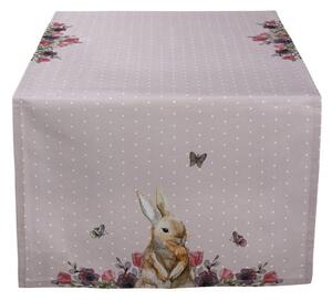 Bavlněný běhoun na stůl s králíčkem Happy Bunny – 50x140 cm