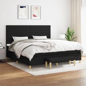 Box spring postel s matrací černá 200x200 cm textil 3137263