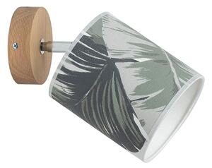 Nástěnné svítidlo MADERA, 1xMax.25W, vícebarevné textilní stínítko, olejovaný dub