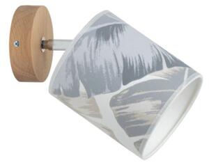 Nástěnné svítidlo LOBOS, 1xMax.25W, vícebarevné textilní stínítko, olejovaný dub