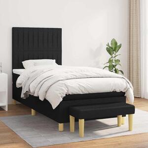 Box spring postel s matrací černá 80 x 200 cm textil 3137271