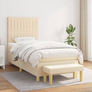 Box spring postel s matrací krémová 100 x 200 cm textil 3137298