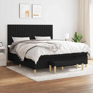 Box spring postel s matrací černá 160x200 cm textil 3137327