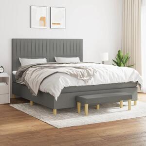 Box spring postel s matrací tmavě šedá 160x200 cm textil 3137326