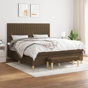 Box spring postel s matrací tmavě hnědá 160x200 cm textil 3137328
