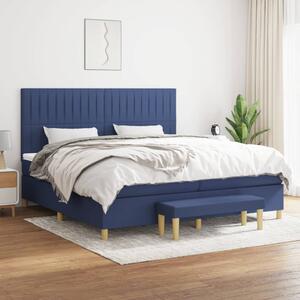 Box spring postel s matrací modrá 200x200 cm textil 3137347