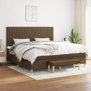 Box spring postel s matrací tmavě hnědá 200x200 cm textil 3137344