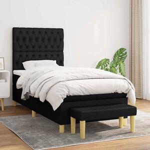 Box spring postel s matrací černá 90x190 cm textil 3137359