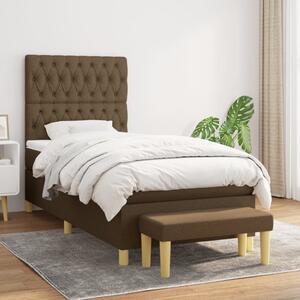Box spring postel s matrací tmavě hnědá 90x190 cm textil 3137360