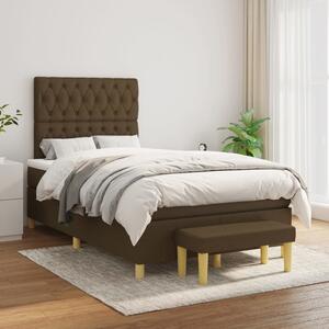 Box spring postel s matrací tmavě hnědá 120x200 cm textil 3137384