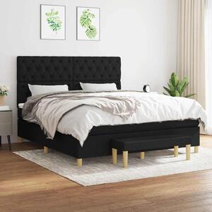 Box spring postel s matrací černá 160x200 cm textil 3137407