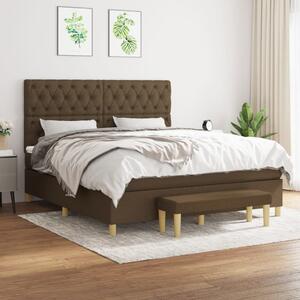 Box spring postel s matrací tmavě hnědá 160x200 cm textil 3137408