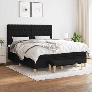 Box spring postel s matrací černá 180x200 cm textil 3137415