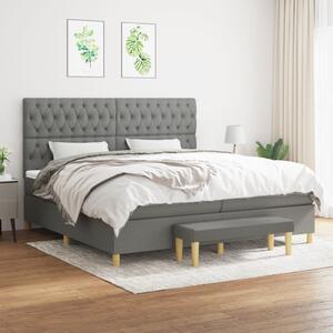 Box spring postel s matrací tmavě šedá 200x200 cm textil 3137422