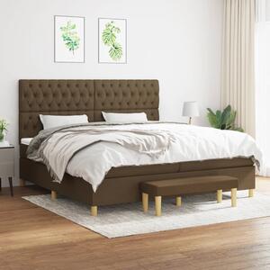 Box spring postel s matrací tmavě hnědá 200x200 cm textil 3137424