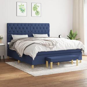 Box spring postel s matrací modrá 160x200 cm textil 3137411