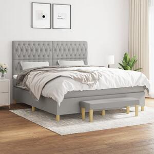 Box spring postel s matrací světle šedá 180 x 200 cm textil 3137413