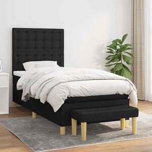 Box spring postel s matrací černá 80 x 200 cm textil 3137431