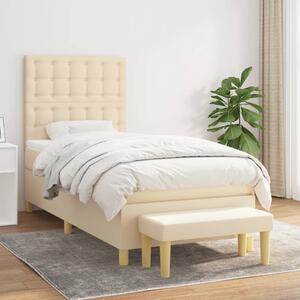 Box spring postel s matrací krémová 90x190 cm textil 3137442