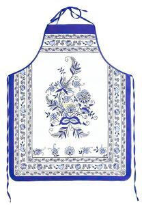 Forbyt kuchyňská zástěra CIBULÁK S LEMEM, modrobílá, 64x80cm