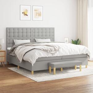 Box spring postel s matrací světle šedá 200 x 200 cm textil 3137501