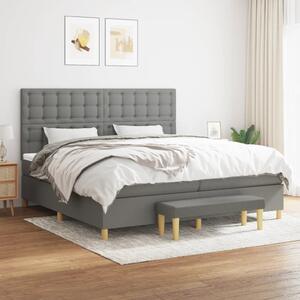 Box spring postel s matrací tmavě šedá 200x200 cm textil 3137502