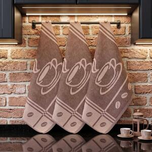 Forbyt kuchyňské utěrky EGYPTSKÁ BAVLNA COFFEE BEIGE, béžová káva, 3 kusy, 50x70cmHERB, šedé popínavé listy, 3 kusy, 50x70cm