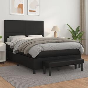 Box spring postel s matrací černá 140 x 190 cm umělá kůže 3137539