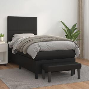 Box spring postel s matrací černá 80 x 200 cm umělá kůže 3137509