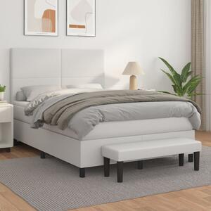 Box spring postel s matrací bílá 140 x 190 cm umělá kůže 3137540