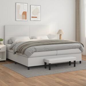 Box spring postel s matrací bílá 200x200 cm umělá kůže 3137564