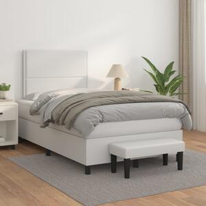 Box spring postel s matrací bílá 120x200 cm umělá kůže 3137594