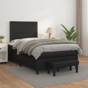 Box spring postel s matrací černá 120 x 200 cm umělá kůže 3137593
