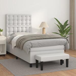 Box spring postel s matrací bílá 80 x 200 cm umělá kůže 3137630