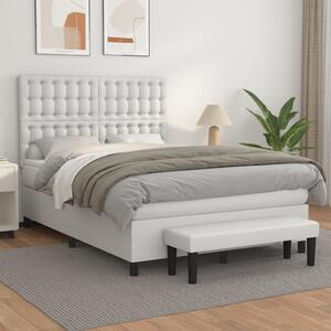 Box spring postel s matrací bílá 140 x 190 cm umělá kůže 3137660