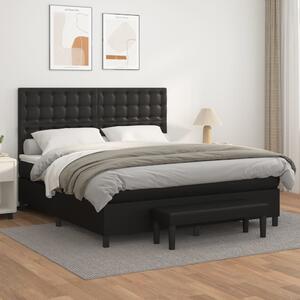 Box spring postel s matrací černá 180x200 cm umělá kůže 3137677