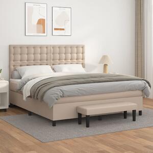 Box spring postel s matrací cappuccino 160x200 cm umělá kůže 3137676