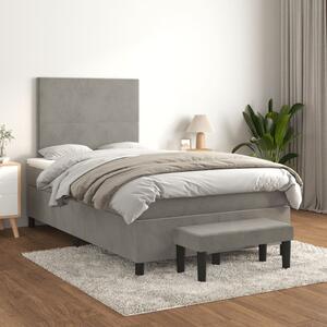 Box spring postel s matrací světle šedá 120 x 200 cm samet 3137713
