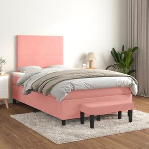 Box spring postel s matrací růžová 120 x 200 cm samet 3137718