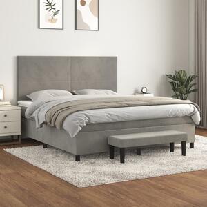 Box spring postel s matrací světle šedá 160x200 cm samet 3137731
