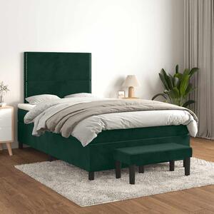 Box spring postel s matrací tmavě zelená 120 x 200 cm samet 3137776