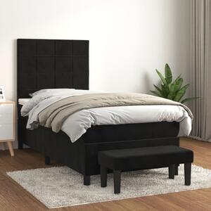 Box spring postel s matrací černá 90x190 cm samet 3137817